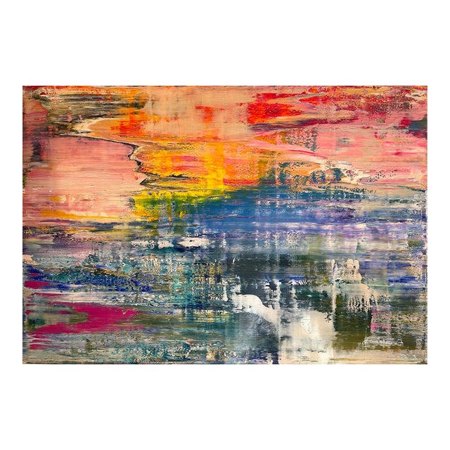 Contemporary Abstract Oil on Linen "Abstract Informal 2024-2130-1" by Robert Niesse For Sale