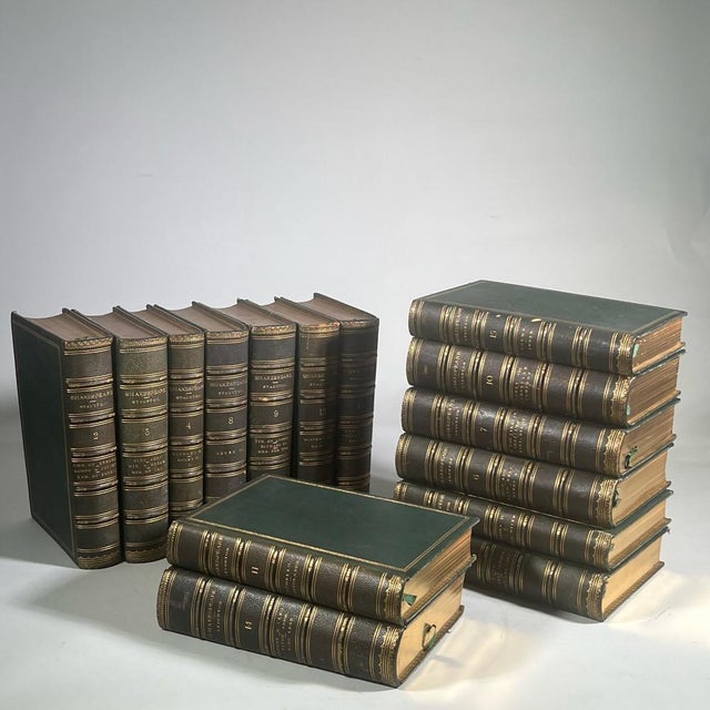 Antique Leather Bindings / Books - The Works of William Shakespeare - 15 Volumes For Sale - Image 18 of 18