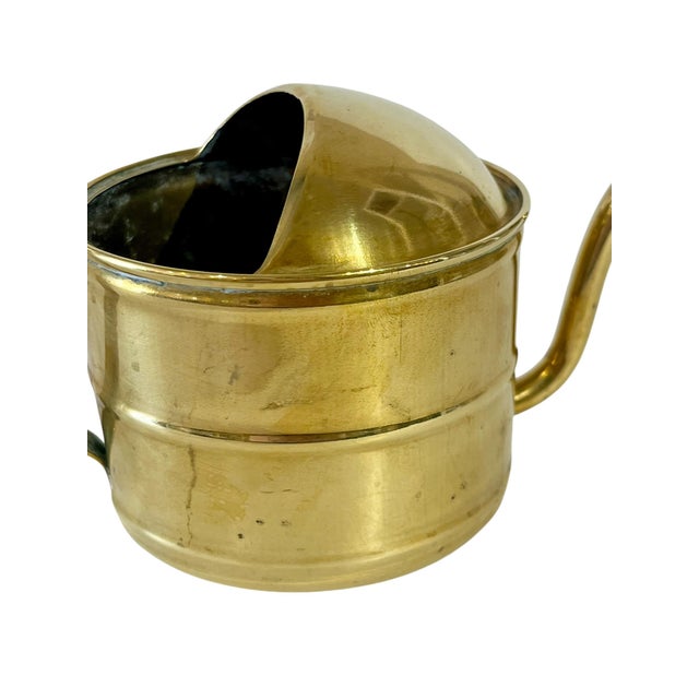 Metal Antique Small French Brass Watering Can For Sale - Image 7 of 12