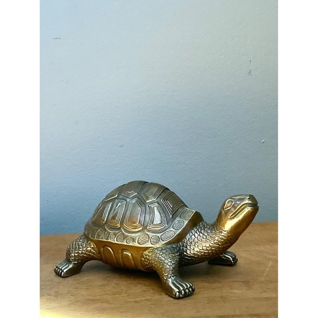 Vintage Burnished Brass Turtle For Sale In West Palm - Image 6 of 12