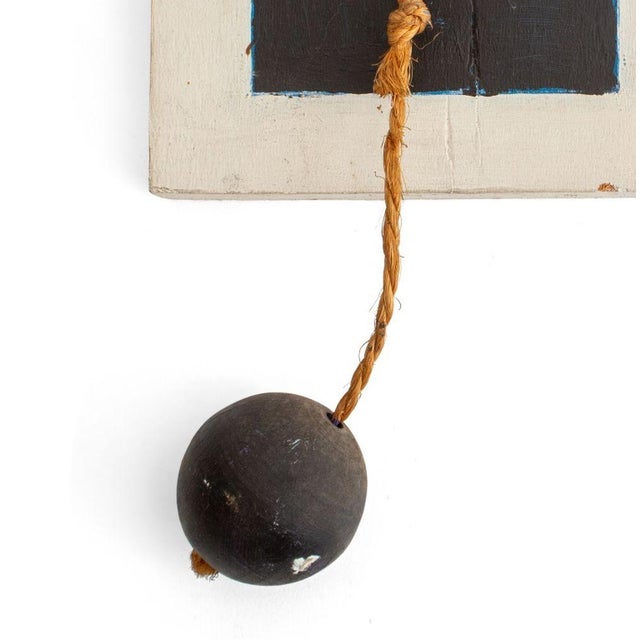 Domenick Capobianco (American, b. 1928) Two Abstract Black and White Painted Mixed Media Sculptures, one a square block...