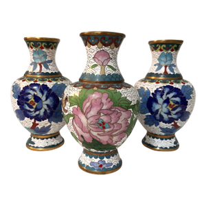 Chinese Cloisonné Vase Collection, 3 PCS