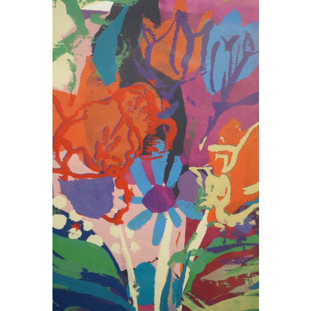 Florence Waze Fink Signed Flowers III Abstract Floral Serigraph Print 27" For Sale - Image 12 of 12