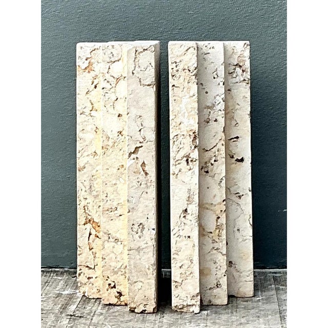 Vintage Coquina Stone Table Pedestal - Set of 2 For Sale - Image 12 of 12