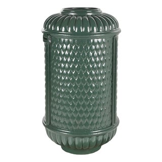 Parisian Public Trash Can in Green Enameled Cast Iron, 1970s For Sale