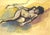 Mino Maccari, Nude Drawing, 1930s, Charcoal For Sale