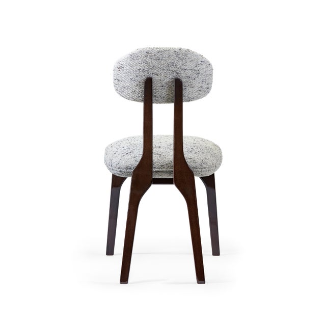 Silhouette Dining Chair in Blue Chenille from Insidherland For Sale - Image 4 of 4