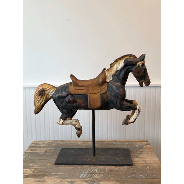 Cast Iron Carousel Horse on Stand C 1910 For Sale - Image 9 of 9