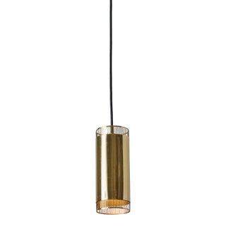 1960s Perforated Brass Cylindrical Pendant Attributed to Mauri Almari for Idman For Sale