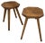 Set of Pine Stools with Curved Seat, 1950s For Sale