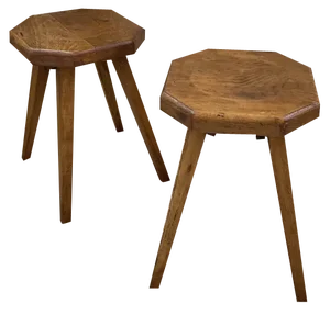 Set of Pine Stools with Curved Seat, 1950s