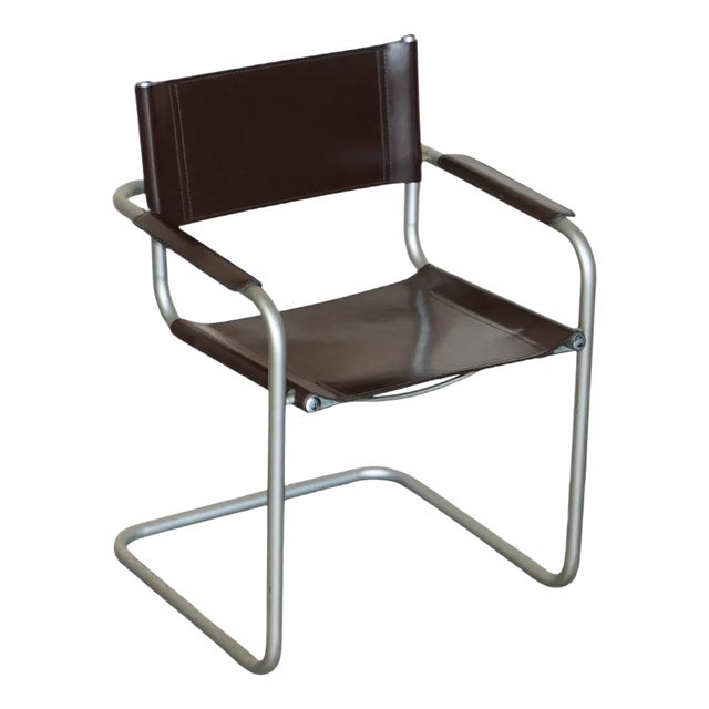 Vintage Leather B34 Armchair by Mart Stam For Sale