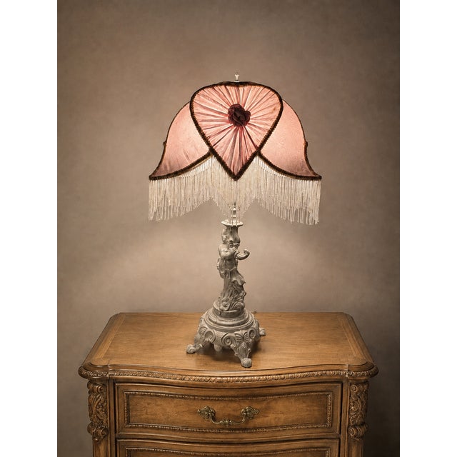 Hollywood Regency Vintage Hollywood Regency Style Cherub Table Lamp For Sale - Image 3 of 9