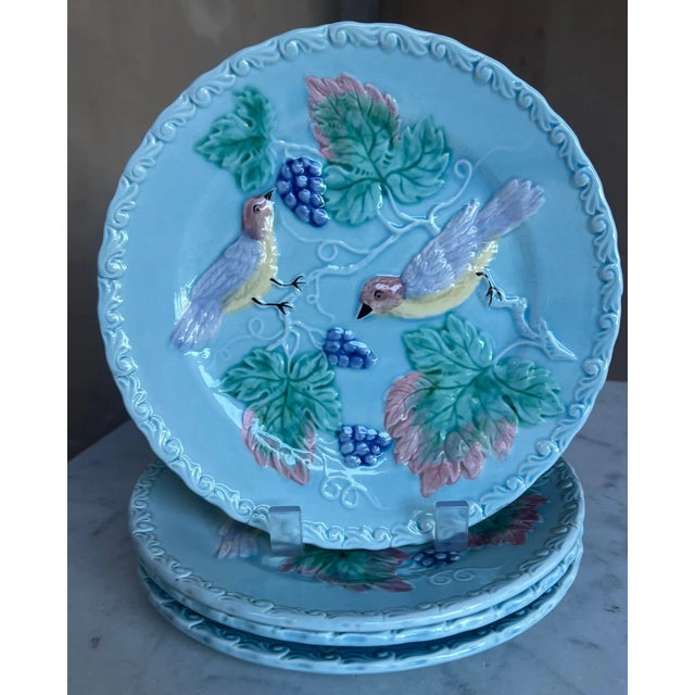 Robin's Egg Blue German Majolica Plate , C. 1950's For Sale - Image 8 of 10