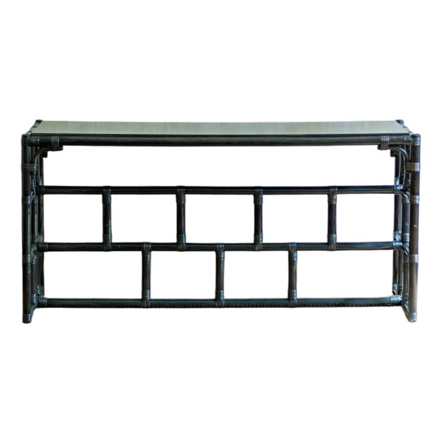 Lacquered Bamboo Console Table, 1980s For Sale