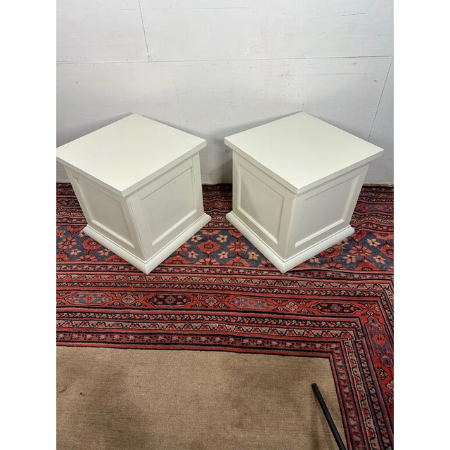 Pair of Pottery Barn Style Storage Cubes/End Tables For Sale In New York - Image 6 of 9