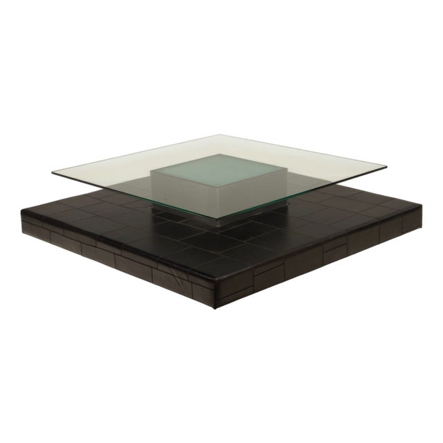 Coffee Table with Pecari Leather Base by Tito Agnoli for Caleido, 1970s For Sale