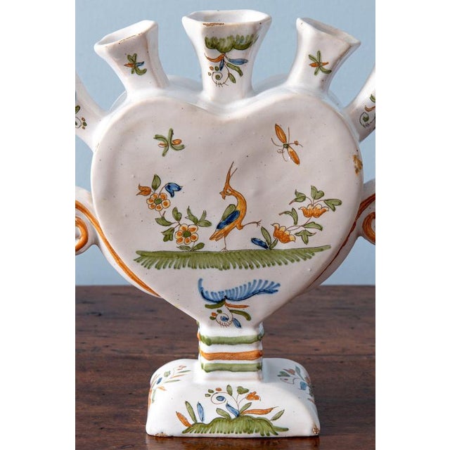 Heart-Shaped Tulipiere from Moustiers Faience For Sale - Image 6 of 11