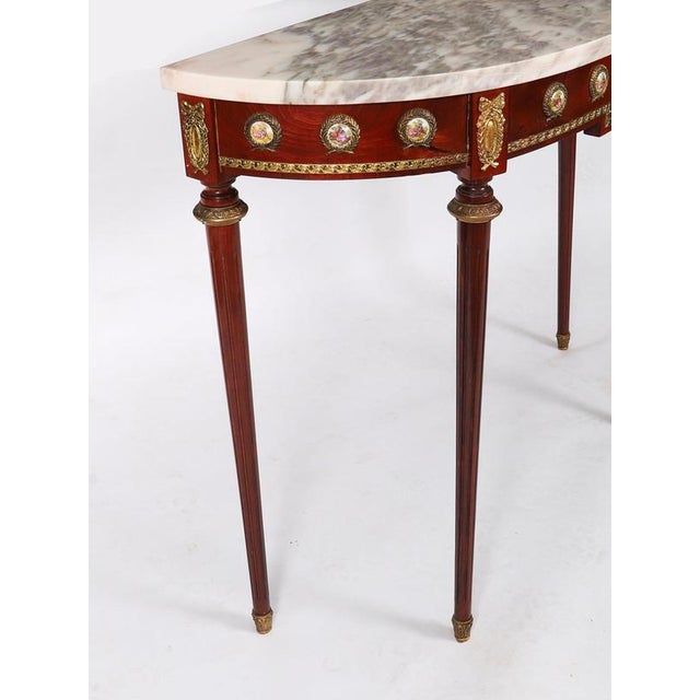 Vintage French Console Table in Sevres Porcelain and Ormolu Mounts, 1950s For Sale - Image 13 of 16