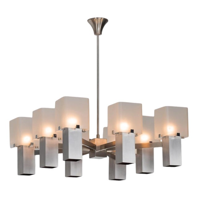 Cubic Chandelier Angelo Lelii for Arredoluce, Italy, 1972 For Sale