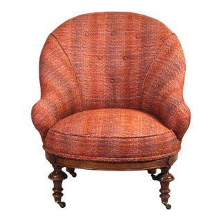 Early 20th Century Victorian Style Nursing Boudoir Lounge Arm Chair For Sale