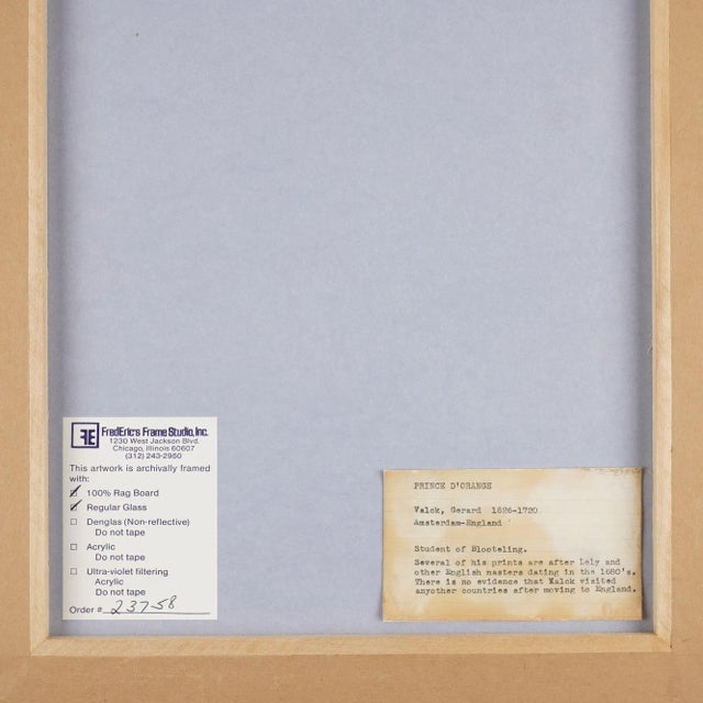 Black William I, Prince of Orange by Gerard Valck After Adriaen Van Der Werff, 1680-1720 For Sale - Image 8 of 11