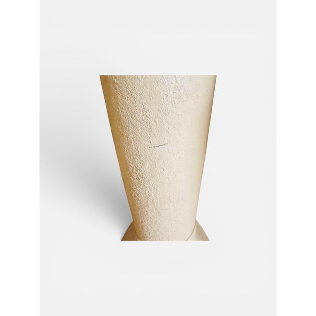 1980s Postmodern Southwest Style Textured Plaster Lamp Set - Floor & Table (Set of 2) For Sale - Image 6 of 11