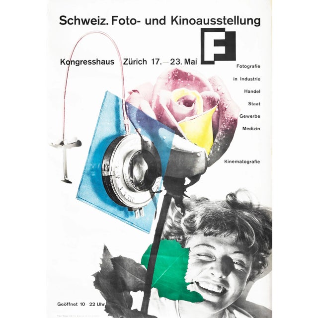 1951 Original Swiss Exhibition Photomontage Poster - Honegger-Lavater For Sale