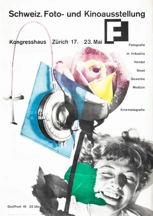 1951 Original Swiss Exhibition Photomontage Poster - Honegger-Lavater