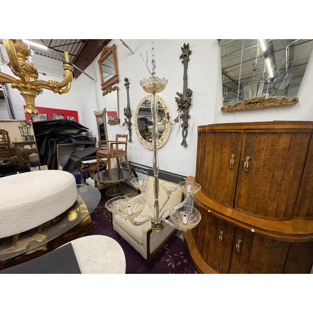 Art Deco 1930s Stunning Murano GlassChandelier by Seguso For Sale - Image 3 of 12