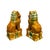 Pair Chinese Tri-Color Mustard Yellow Glaze Fengshui Lions Foo Dogs For Sale In San Francisco - Image 6 of 15