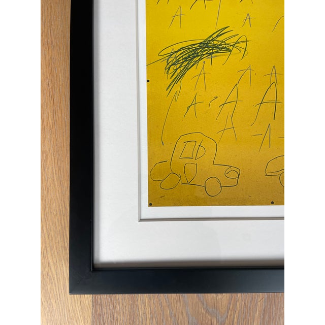 Large framed art print of Untitled (New York) (1981) by Jean-Michel Basquiat (1960–1988), one of the most influential and...