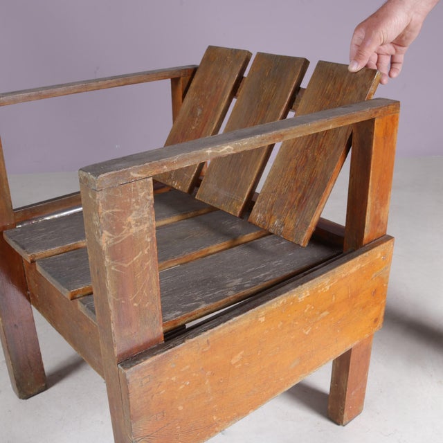 Teak Armchair in the style of Rietveld, Netherlands, 1960s For Sale - Image 11 of 12