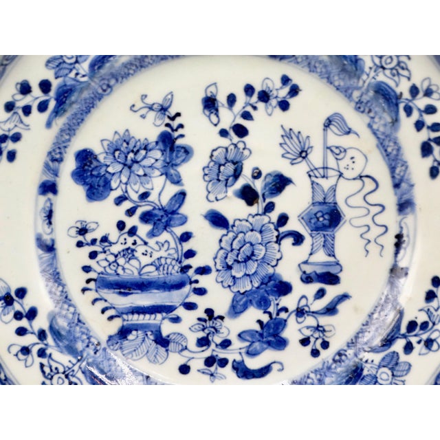 Late 19th Century Antique Dutch Delft Chinoiserie Plate Blue & White For Sale - Image 5 of 10