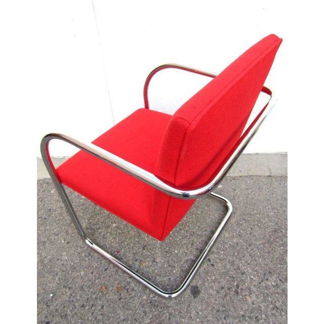 Bauhaus Mid-Century Mies Van Der Rohe Cantilevered Chrome Brno Chairs - Set Of 10 For Sale - Image 3 of 10