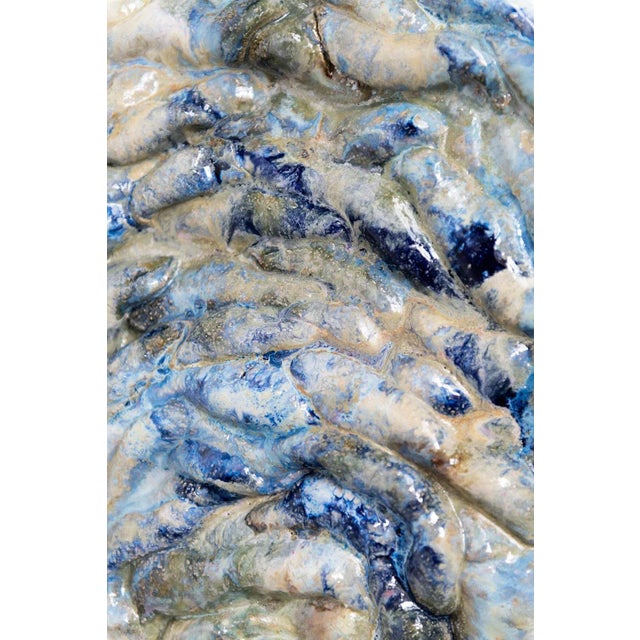 Contemporary Oval Blue Wall Sculpture by Natasja Alers For Sale - Image 3 of 7