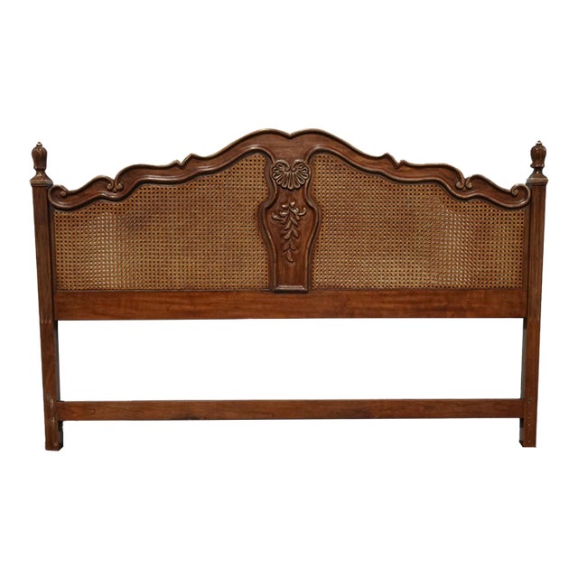 Vintage Drexel Heritage French Provincial Louis XV Cane King Headboard For Sale