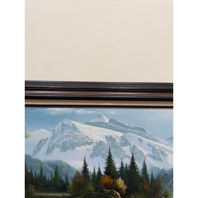 1970s Signed Mountain Landscape Oil Painting For Sale - Image 13 of 18