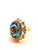 Bochic "Orient" Vintage Blue Topaz, Sapphire & Diamonds Ring S18K Gold & Silver For Sale - Image 17 of 18