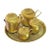Engraved Golden Aluminum Tea Set, 1950s, Set of 5 For Sale