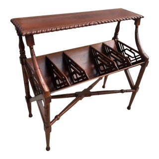 Chippendale Style Faux Bamboo Book Trough For Sale