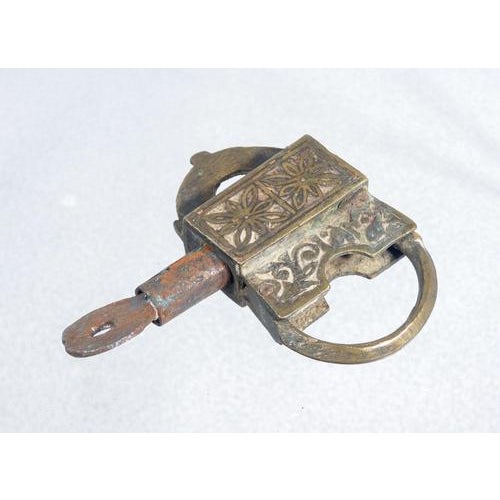 Antique Bronze and Iron Padlock, Asia, 1700s For Sale - Image 9 of 14