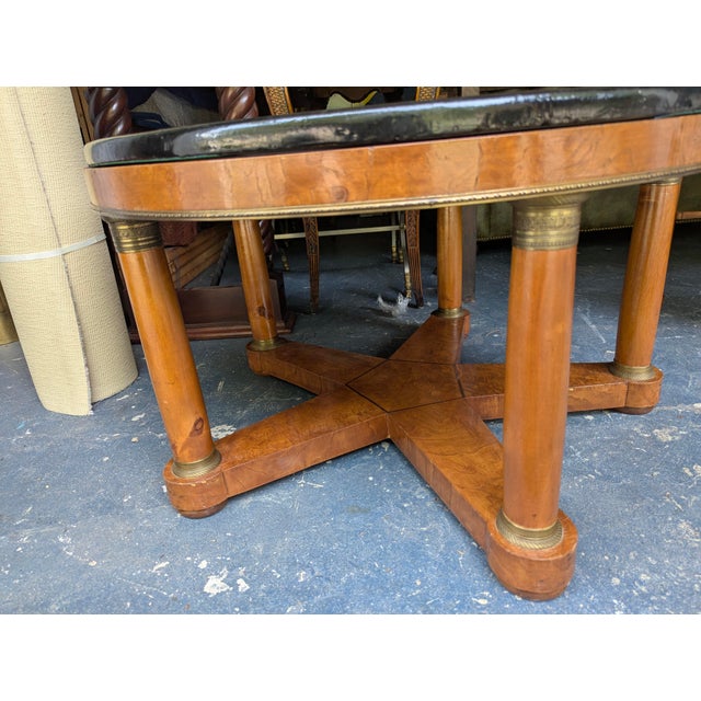 Gold Antique Scagliola Table With Central Pastoral Landscape Medallion For Sale - Image 8 of 14