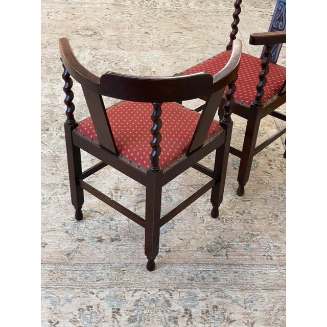 Circa 1890 English Barley Twist Corner Chairs- a Pair For Sale - Image 6 of 13