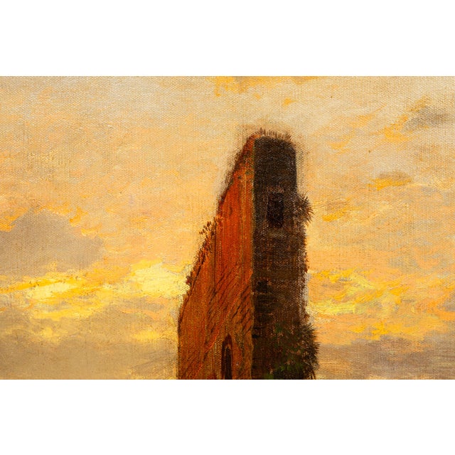 Italian Landscape Painting “View of Roman Campagna Ruins” by Hermann Corrodi For Sale - Image 13 of 18
