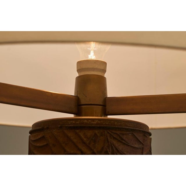 Table Lamp in Bronze by Antoine Callebaut for Jules Wabbes, Belgium, 1970s For Sale - Image 12 of 15