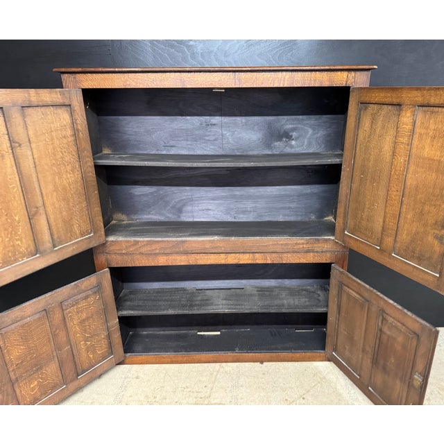 Narrow Oak Hall Cabinet, 1920 For Sale - Image 4 of 10