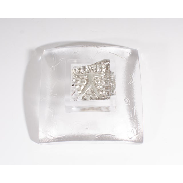 Transparent Bertil Vallien Kosta Boda Domino Series Glass Dish For Sale - Image 8 of 10