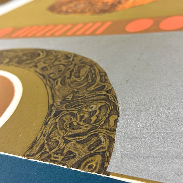 1970s Vintage Brutalist Collagraph Screenprint by Nola Steinberg, Signed (1976, Screenprint on Wove Paper) For Sale - Image 5 of 6