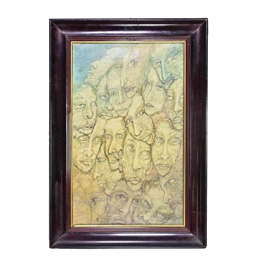 Ada Severi, Faces, 1950s, Watercolor, Framed For Sale